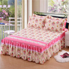 Load image into Gallery viewer, 1pc Thickened Sanding Bedspread Wedding Fitted Sheet Cover Soft Non-Slip King Queen Bed Skirt
