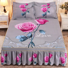 Load image into Gallery viewer, 1pc Thickened Sanding Bedspread Wedding Fitted Sheet Cover Soft Non-Slip King Queen Bed Skirt
