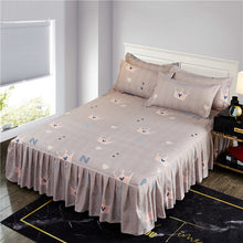 Load image into Gallery viewer, 1pc Thickened Sanding Bedspread Wedding Fitted Sheet Cover Soft Non-Slip King Queen Bed Skirt
