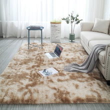 Load image into Gallery viewer, European long hair fashion bedroom carpet bay window bedside mat washable personality blanket Gradient color living room rug
